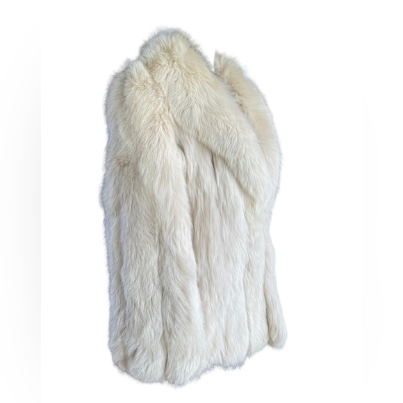 Unbranded Off White Arctic Blue Fox Fur Coat Jacket S / M - Picture 2 of 9